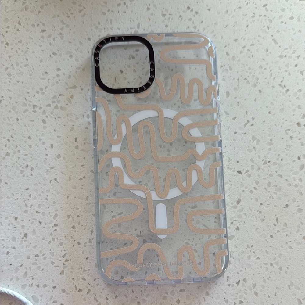 Tan and Clear iPhone 13 Case fits 14/15 as well